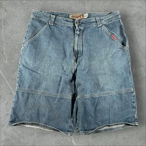 Snoop Dog Jean Shorts Men 40 Blue Y2K Baggy Wide Leg Skater Grunge Hip Hop Jorts